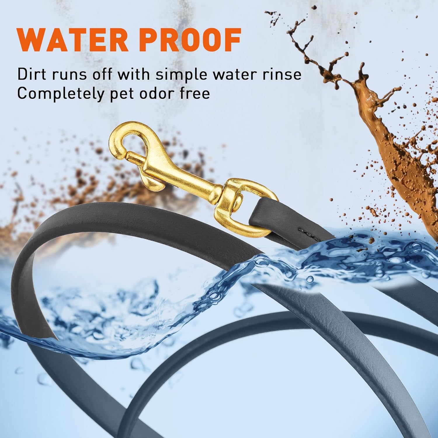 Viper V36330-1 Biothane Working Tracking Lead Leash Long Line for Dogs 2 Colors and 6 Sizes, Black, 1/2" X 33Ft image number 2