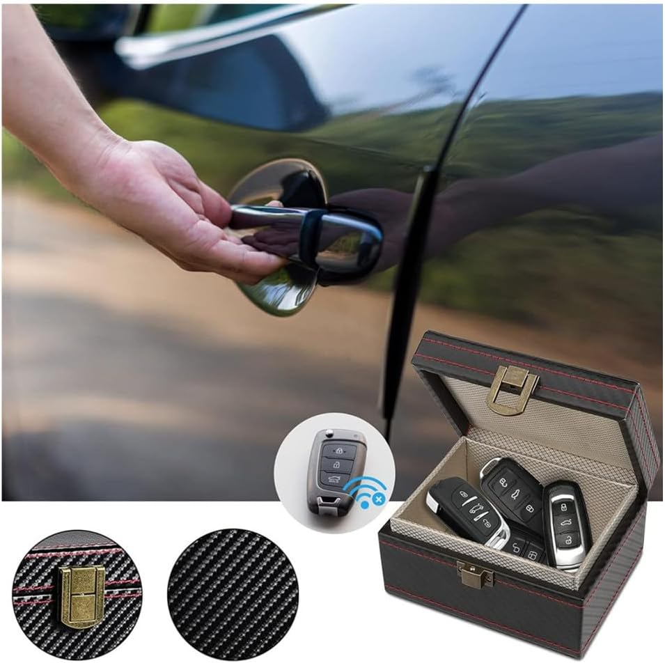 Key Fob Protector Box, Granmagazz Car Key Signal Blocker Box, RFID Signal Blocking Box, Key Storage Boxes, Bag Signal Blocking Bag Shielding Pouch Wallet Case for Car Key image number 3