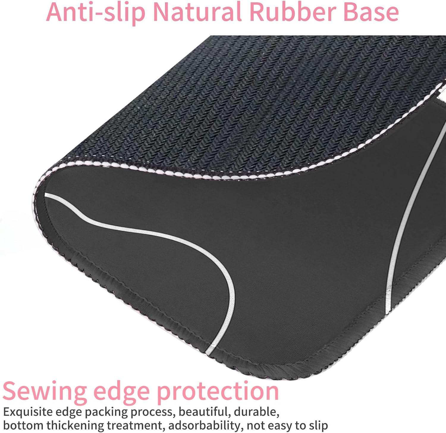 Square Aesthetic Cute Heart Mouse Pad Office Home Personalized Mouse Mat Waterproof Mouse Pad Non-Slip Rubber Base Computer Mouse Pads for Wireless Mouse,Black（Line） image number 2