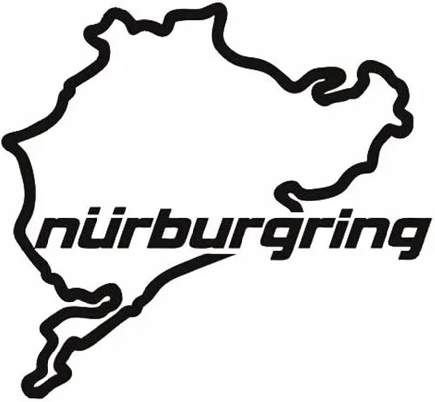 Car Styling Racing Road Racing Nurburgring on Car Stickers and Decals Rear Window Funny Stickers (Color : Red, Size : 14Cm*12.5Cm)