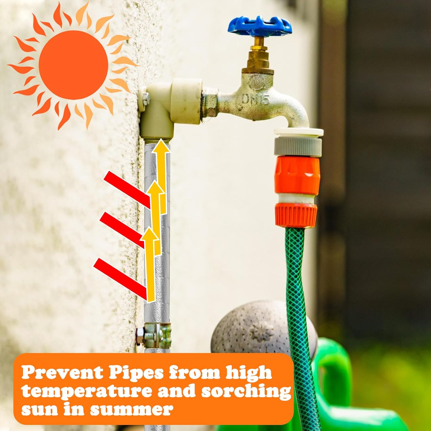 KAIHENG 32.8FT Pipe Insulation Tape Wrap, Aluminum Foil Pipe Foam Insulation Tape, Self Adhesive Outdoor Winter Cold Hot Water Pipe Winterizing, Heat Preservation, 2INX 32.8FT image number 5