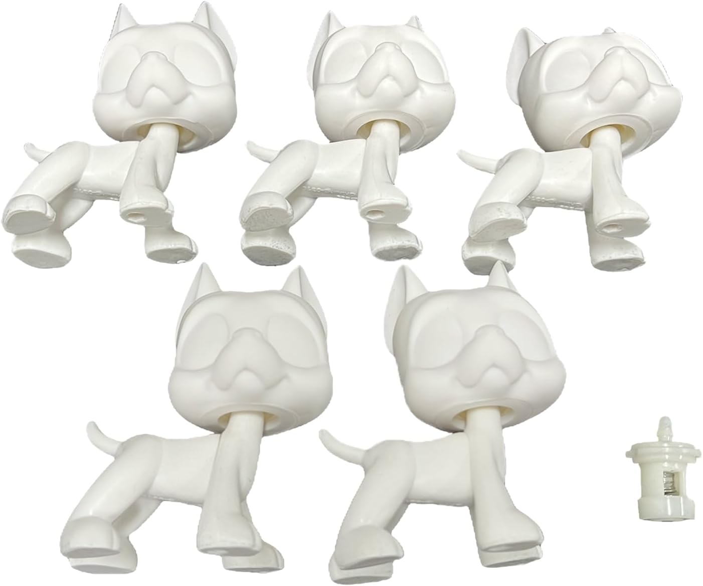 5Pcs/Lot White Base for Pet Shop Great Dane Custom DIY Paint Design Your Pet (Blue) - Cat image number 3