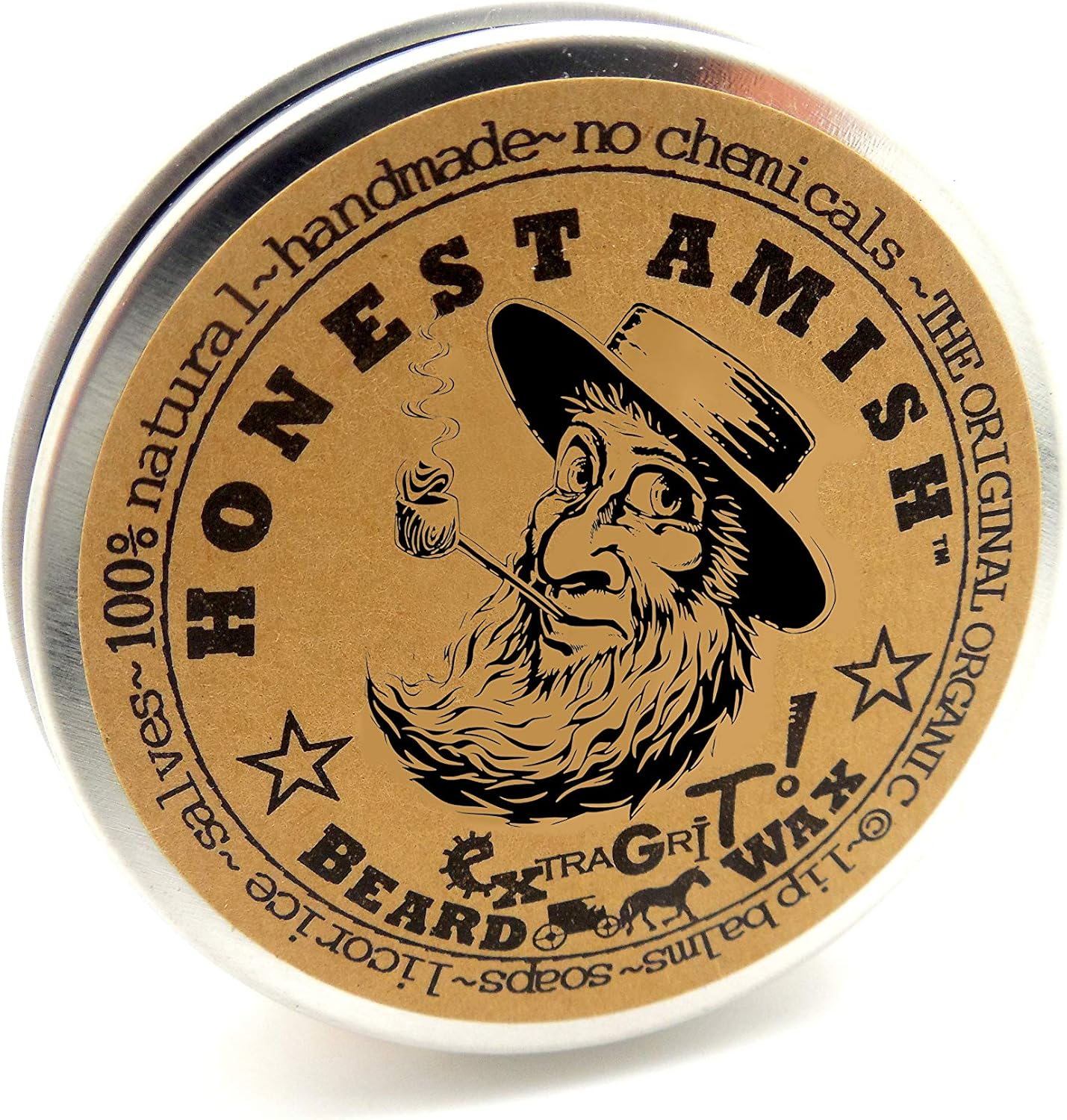 Honest Amish Extra Grit Beard Wax - All Natural and Organic - Hair Paste and Hair Control Wax image number 3