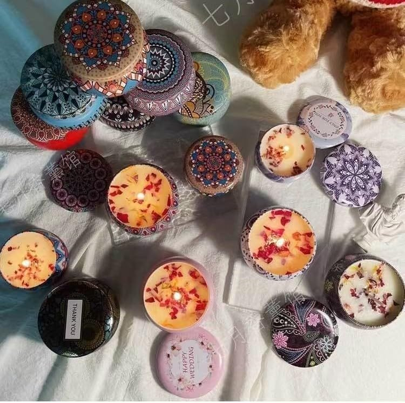 6 Pack Scented Candles Gift Set 75G X 6 Pure Natural Soy Wax, Portable Travel Aromatherapy Tin Jar DIY for Thanksgiving, Christmas, Valentine'S, Mother'S Day, Birthday, Women & Mom image number 1
