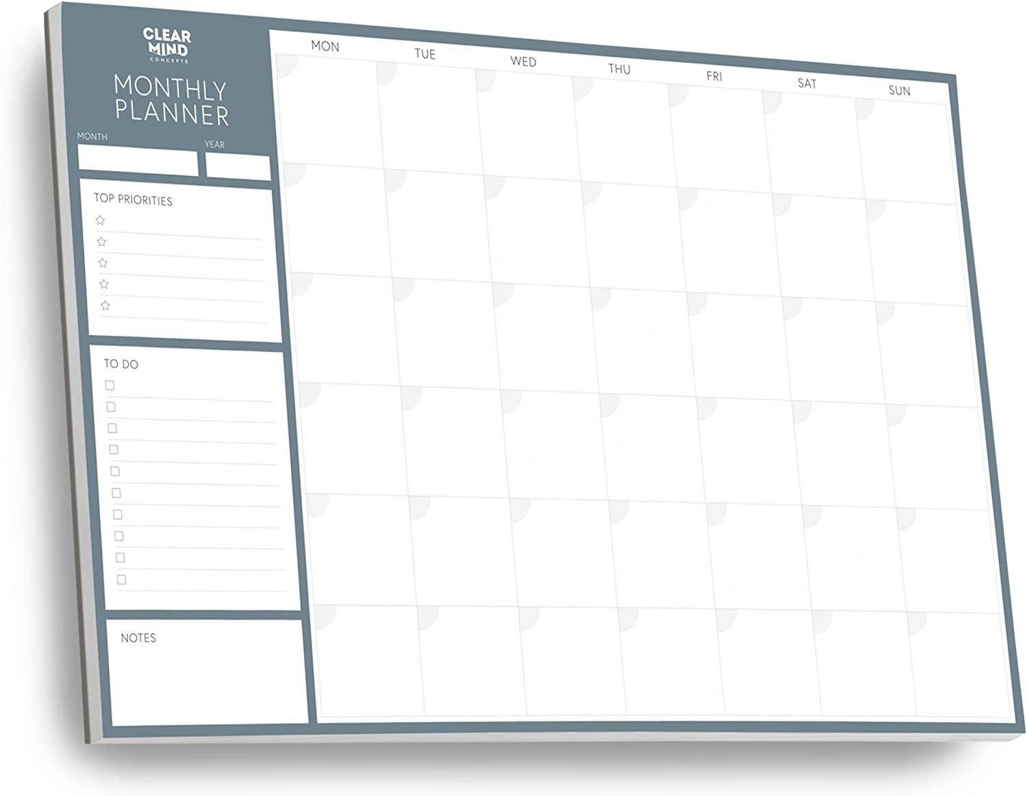 Monthly Planner Desk Pad by Clear Mind Concepts&reg; &ndash; A3 Size - 24 Undated Tear off Sheets 160Gsm Thick Paper - to Do Checklist Notes for Home Business Office Study Productivity Planning and Organising image number 4