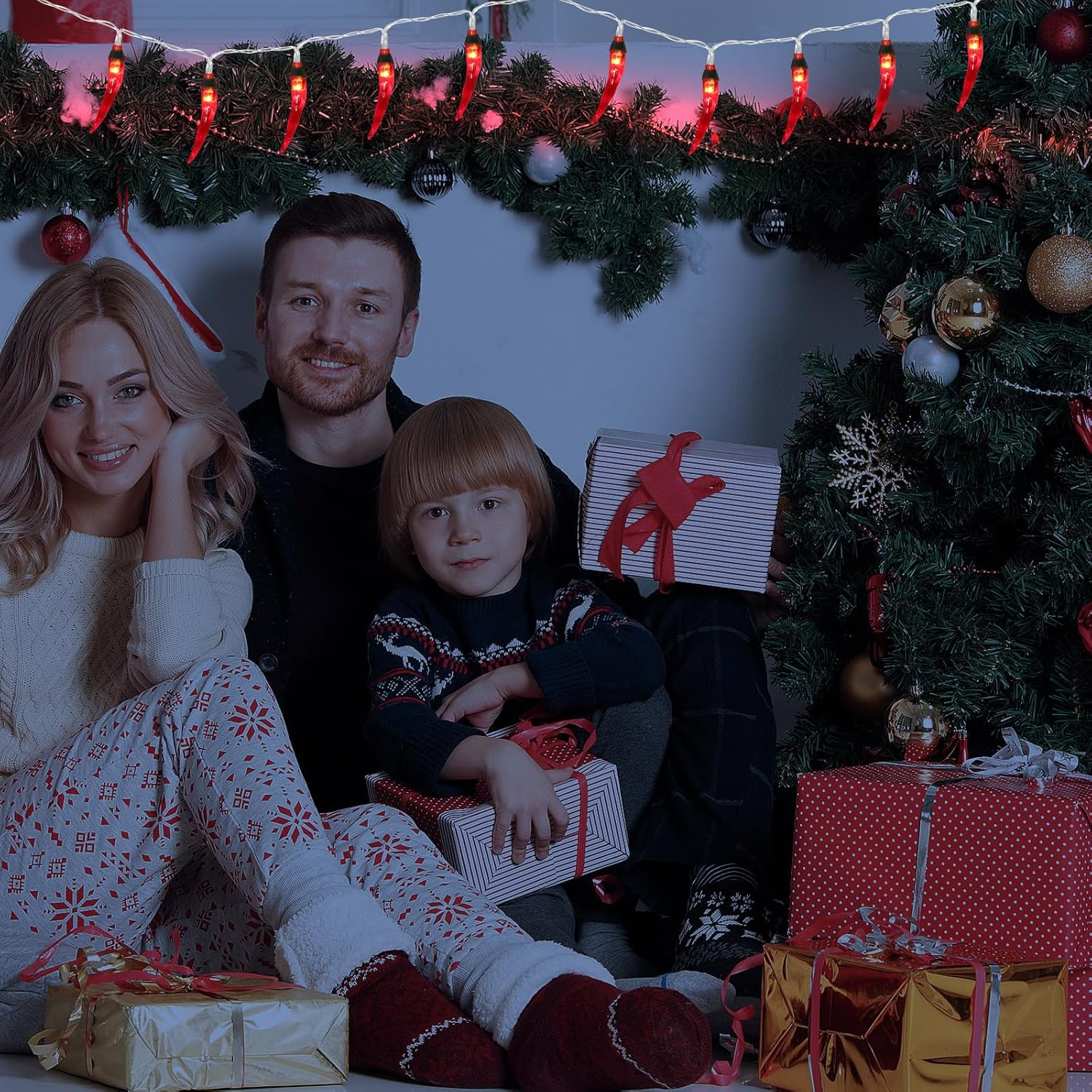 Tofficu 20 Led Chili Pepper String Lights, Battery-Powered Decorative Lighting for Indoor & Outdoor, Patio, Garden, Christmas, and Party Decorations, Red (Batteries Not Included) image number 6