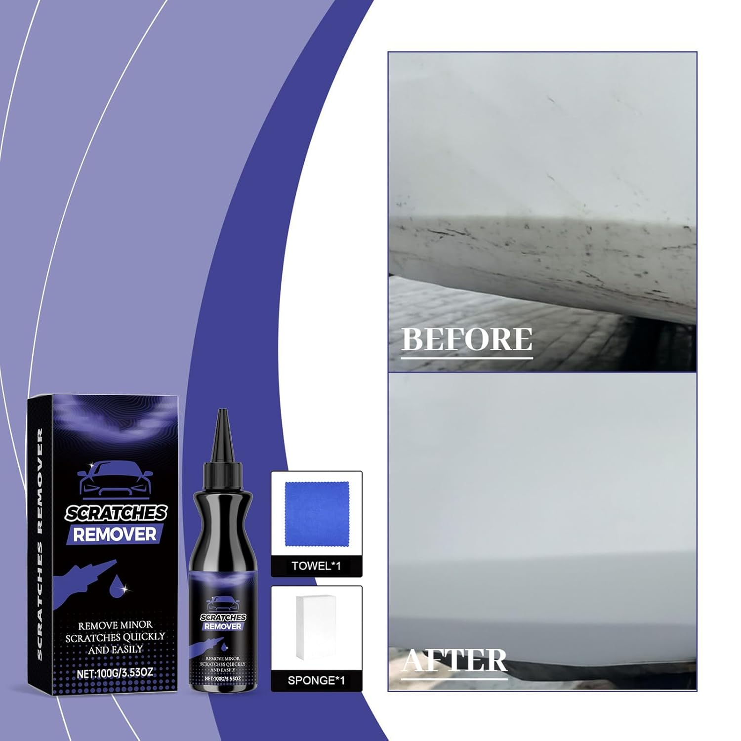 Car Scratch Remover | Automotive Paint Polishing Product,Auto Scratch Repair Agent | for Truck Enthusiasts Detailers Fleet Managers RV SUV Sedan Door Bumper image number 2