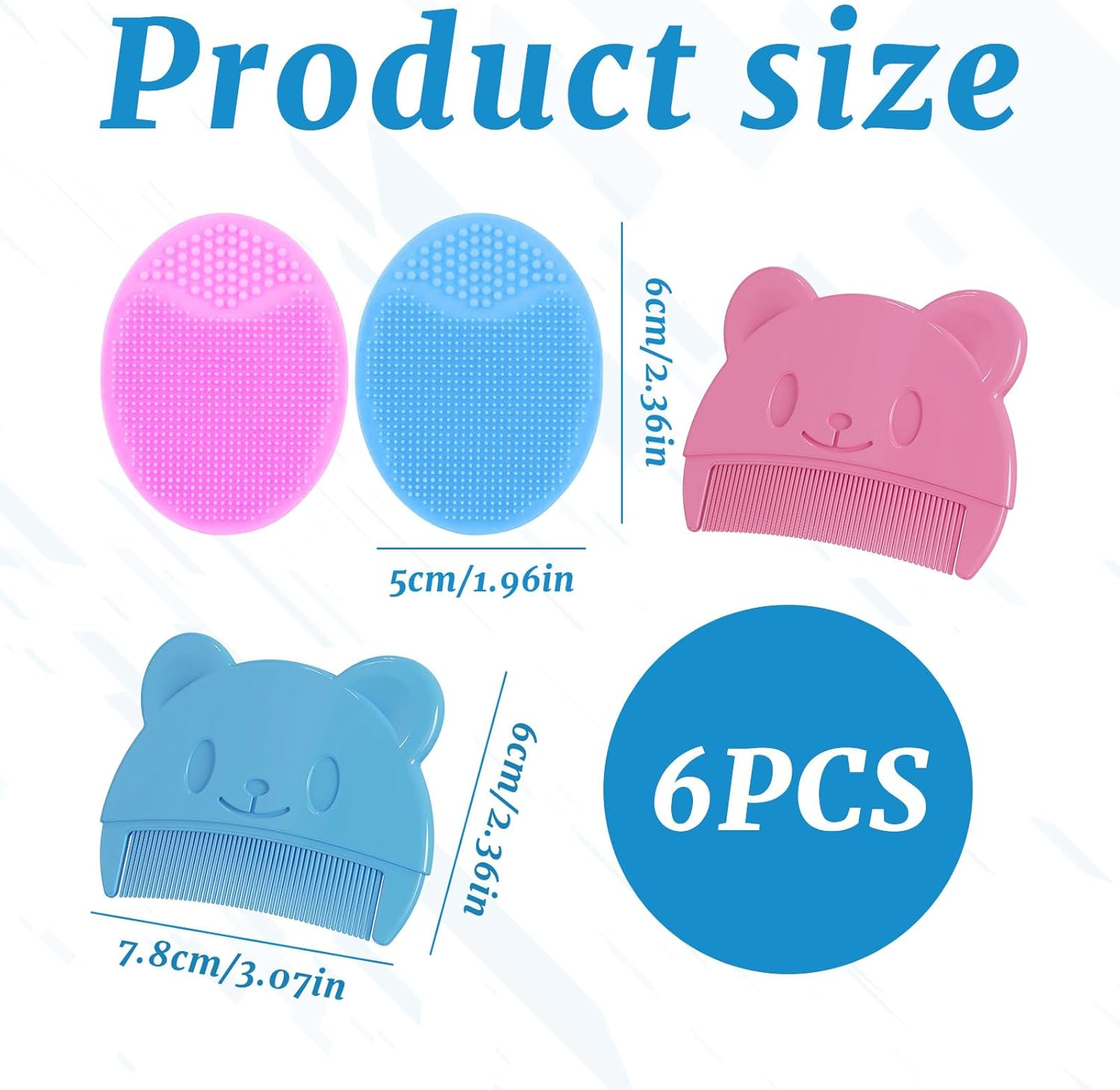 Baby Brush, 4Pcs Cradle Cap Brush, Cradle Cap Comb, 2Pcs Baby Bath Comb, Bath Silicone Brush, Skin Scrubber Baby Essential, Suitable for Kid Dry Skin, Eczema, Massage and Exfoliator image number 5