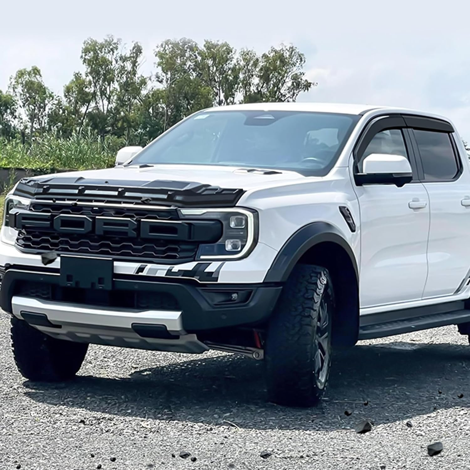 SUERAUTO4X4 for Ford Ranger Raptor Accessories Next Gen 2022 2023 2024 2025 Weather Shields Wind Deflectors Window Visor and Bonnet Protector Hood Guard Trim Car Exterior image number 4