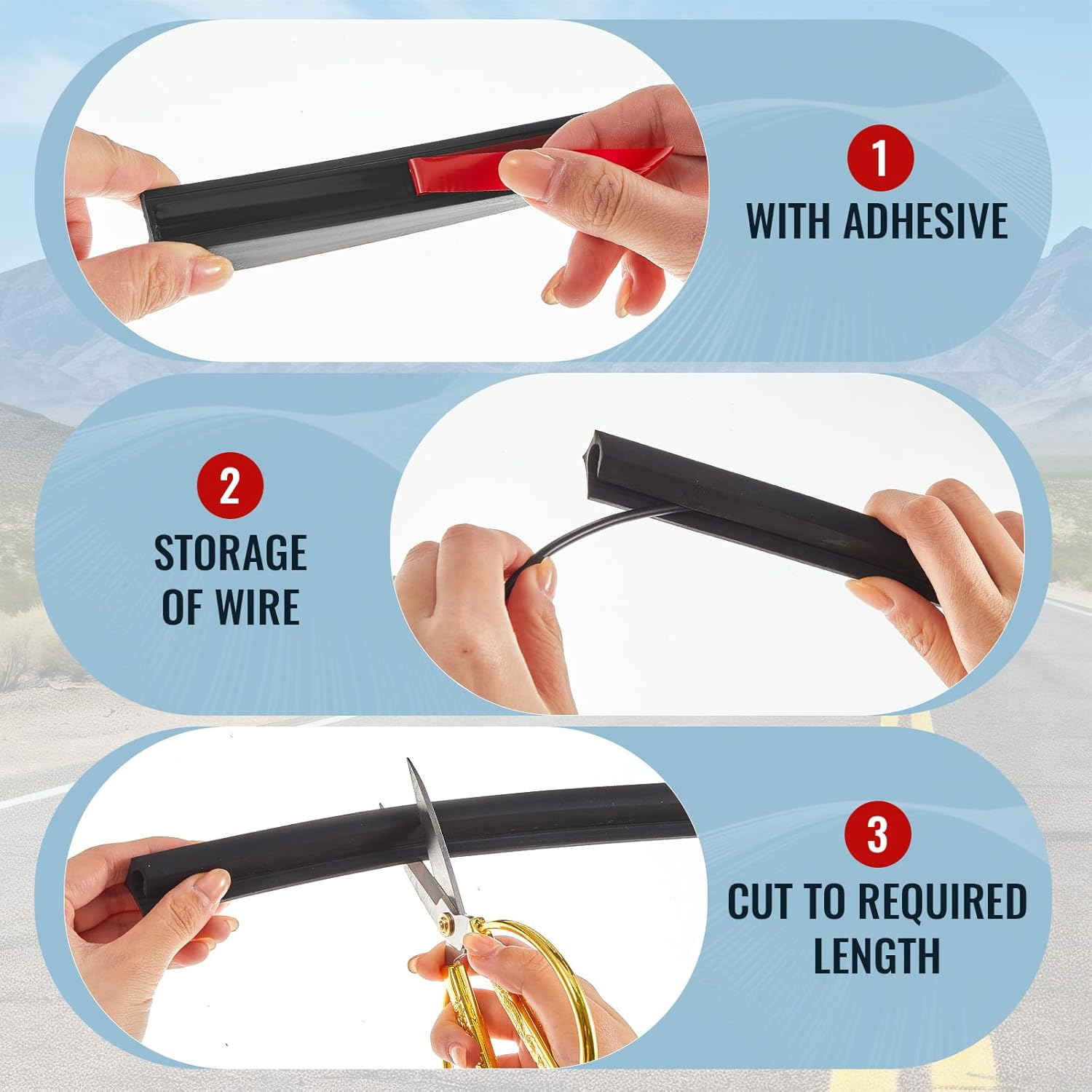 Saysurey 2 Pcs Car Wire Hider Two-Light Switch Kit Total 6.56 Ft Car Concealed Wire Cover for Roof Light Bar with Adhesive Backing for Hide Roof Rack Light Bar image number 6