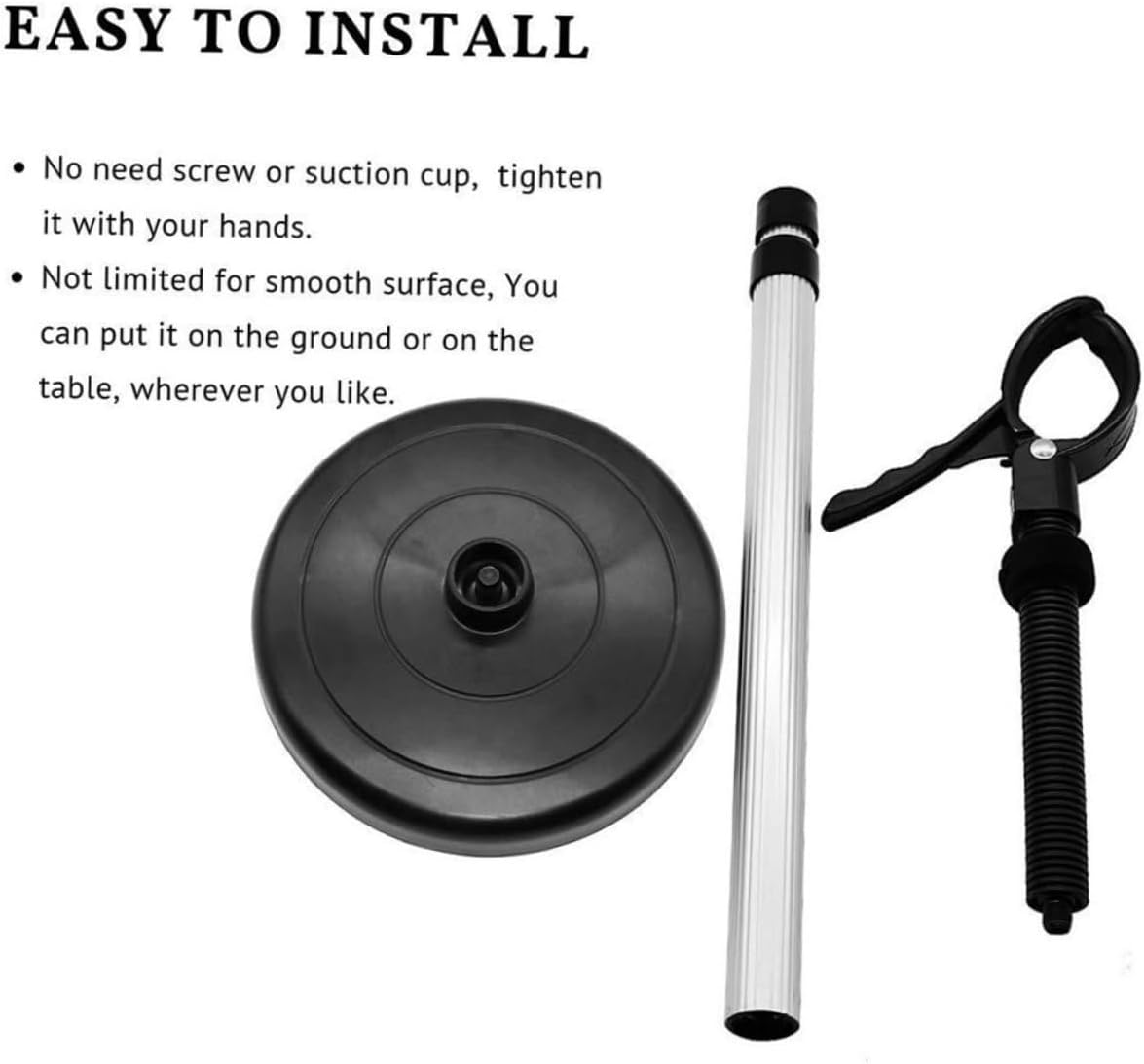 Hair Dryer Holder Stand Stainless Steel Lazy Hair Dryer Storage Bracket Floor Mount 360&deg; Rotating Hands-Free for Bathroom Use image number 3