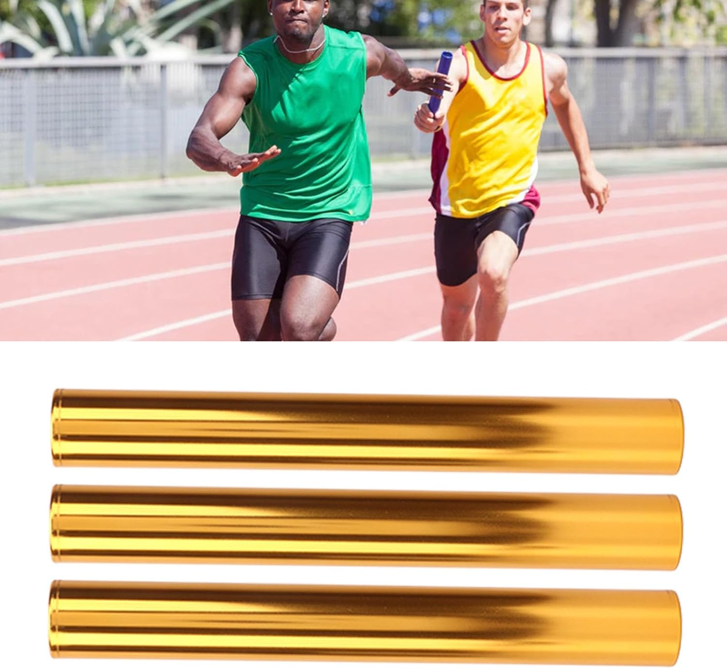 Athletics Reusable Batons 3Pcs Aluminum Alloy Proper Size for Student Relay Events (Gold) image number 3