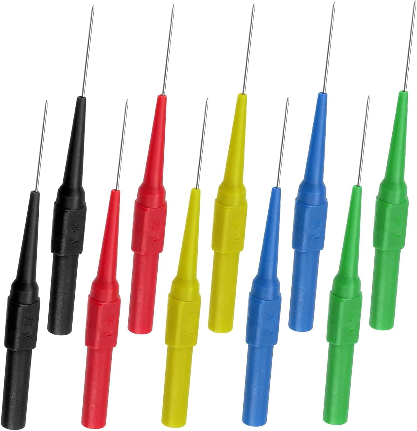 Snokay 10 Pcs 0.7Mm Insulated Piercing Needle Test Probes Pins, Stainless Steel Multimeter Probes for Banana Plug Sockets, Electrical Testing, Automotive Diagnostics, and Car Repair image number 2