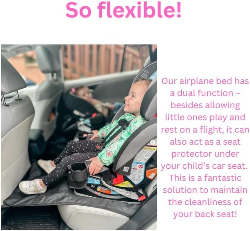 FIVESTARBABY Toddler Airplane Bed - Ultimate Travel Essential | Portable Airplane Seat Extender for Kids (12-36 Months) | Grey Velvet & Polyester image number 6