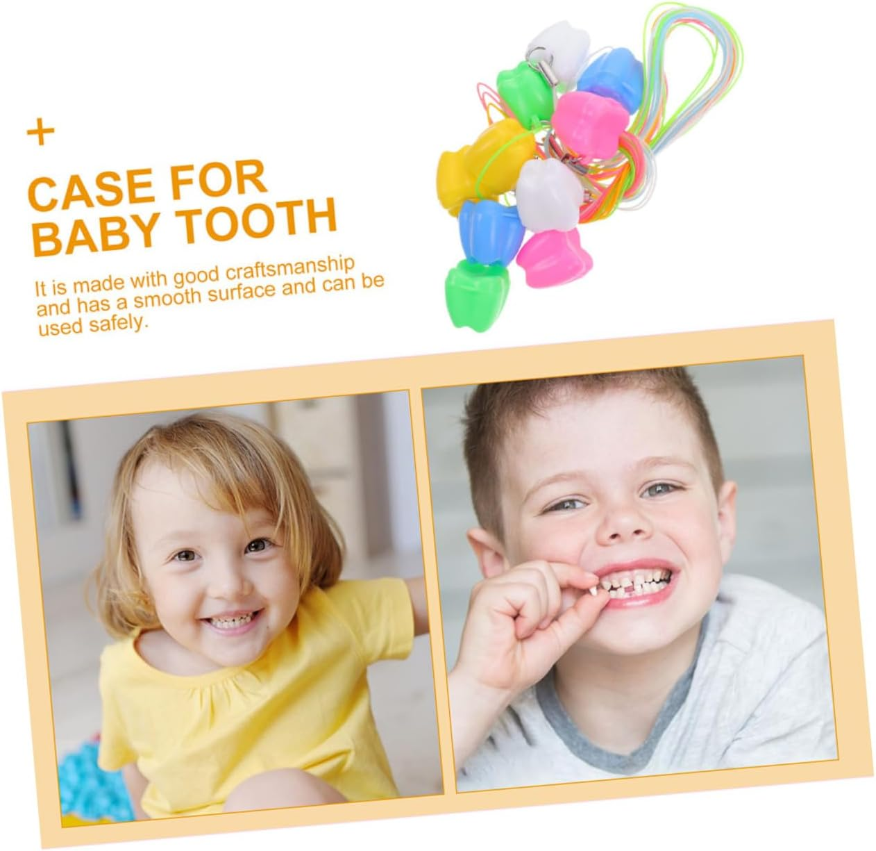 SUPVOX Baby Teeth Keepsake Box Storage Saver for Kids Boys Girls 10Pcs Mini Tooth Holder Case Colorful Mixed Design Memory Keepsake Container image number 2