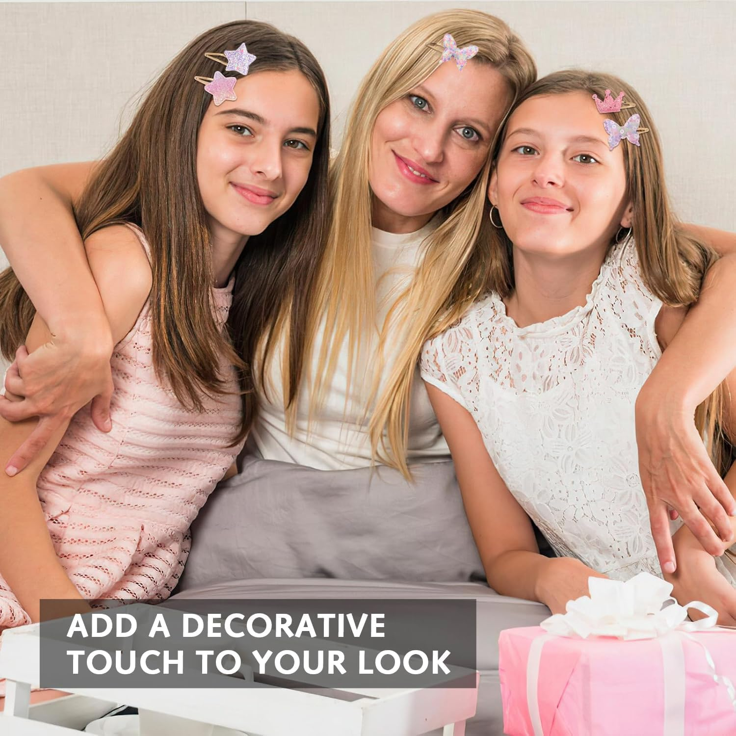 Pack of 16 Hair Clips Cute Metal Hair Barrettes Sparkling Hair Clips for Girls, Crown, Butterfly, Star, Heart Shaped Glitter Little Girl Clip, Non-Slip Hair Styling Accessories for Women image number 1