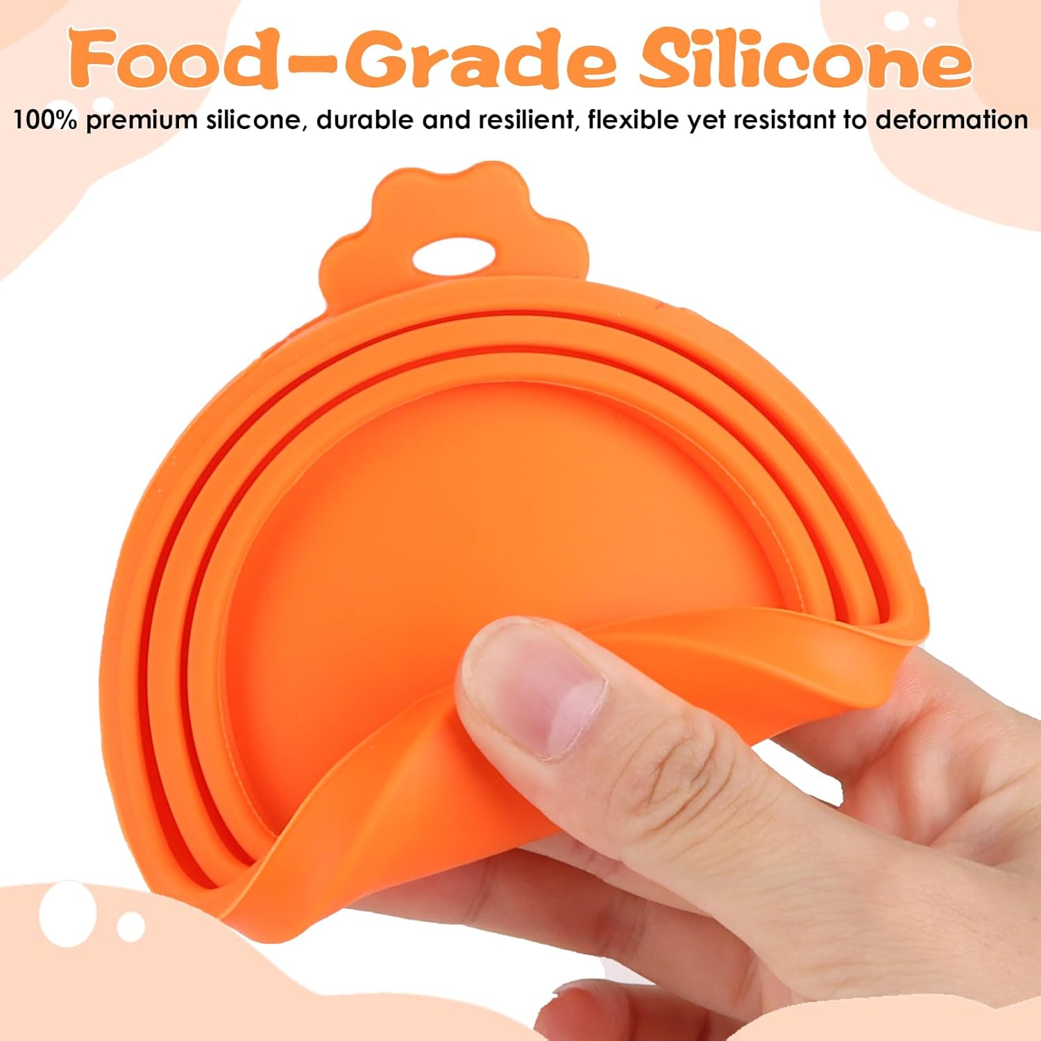 4 Pack Silicone Pet Can Covers with Spoons - 1 Fit 3 Standard Size Cans with Universal Dog Cat Food Can Cover, Includes Silicone Pet Can Lid, BPA Free & Dishwasher Safe (Blue/Pink/Green/Orange) image number 1