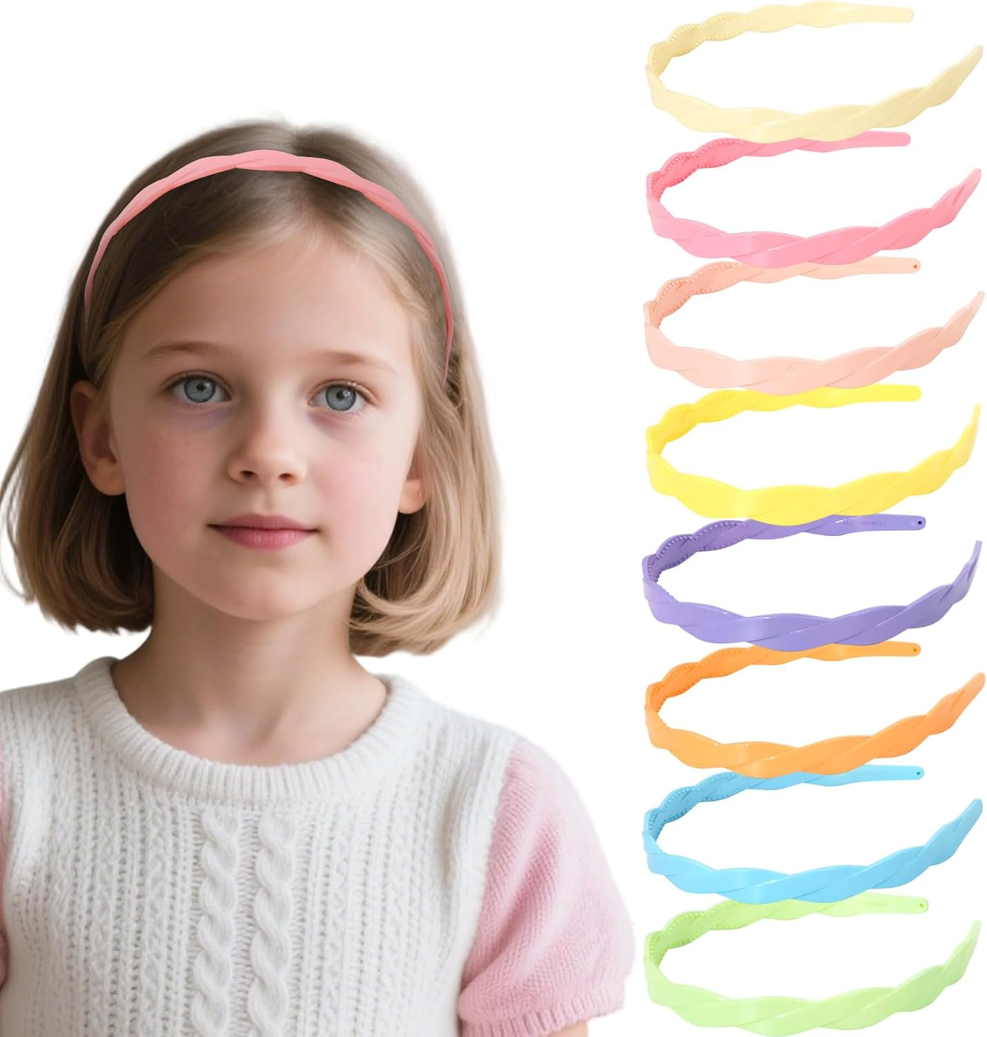 8 X Rubber Hair Wreaths in Fruit Gum Colours with Teeth image number 2