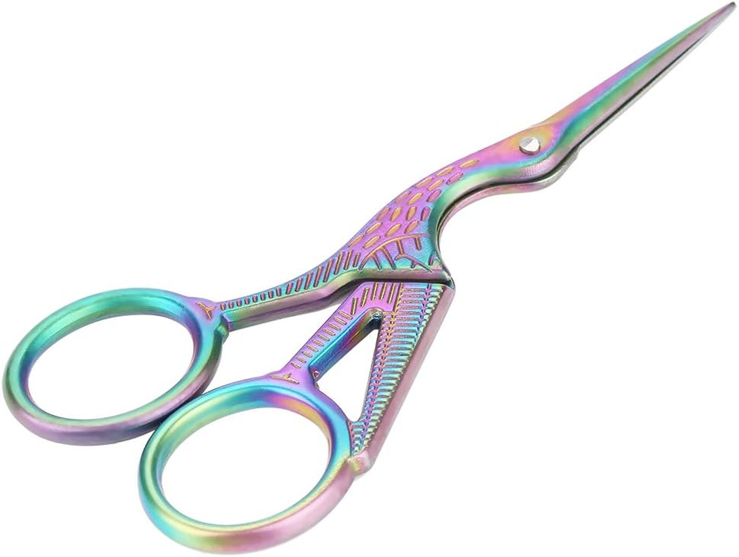 Embroidery Scissors Pointed Edge Exquisite Appearance Unique Crane Design Scissors, for Embroidery Crewel Crafting Needlework Sewing image number 4