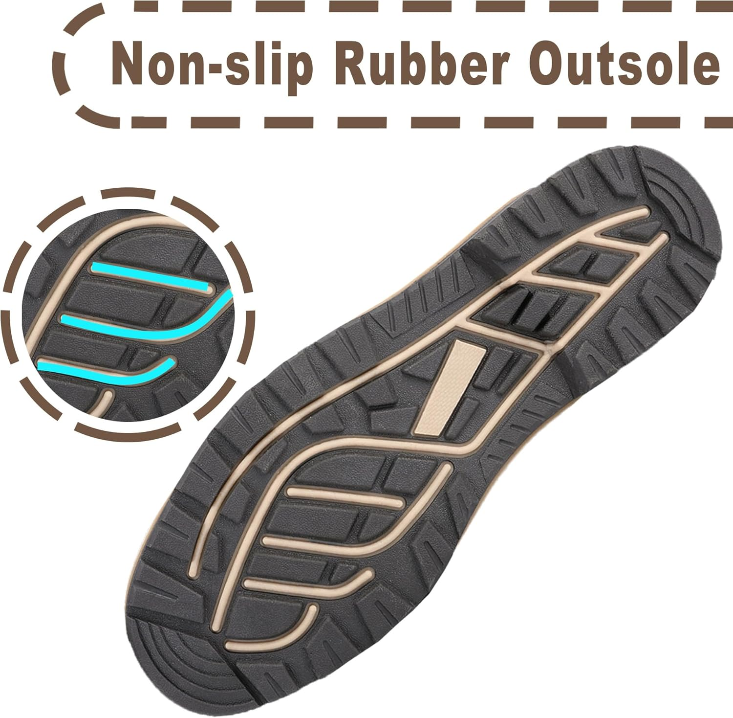 Cc-Los Men'S Hiking Boots Casual Chukka Boots Water-Resistant Work Ankle Boots for Men Size 8-14 image number 3