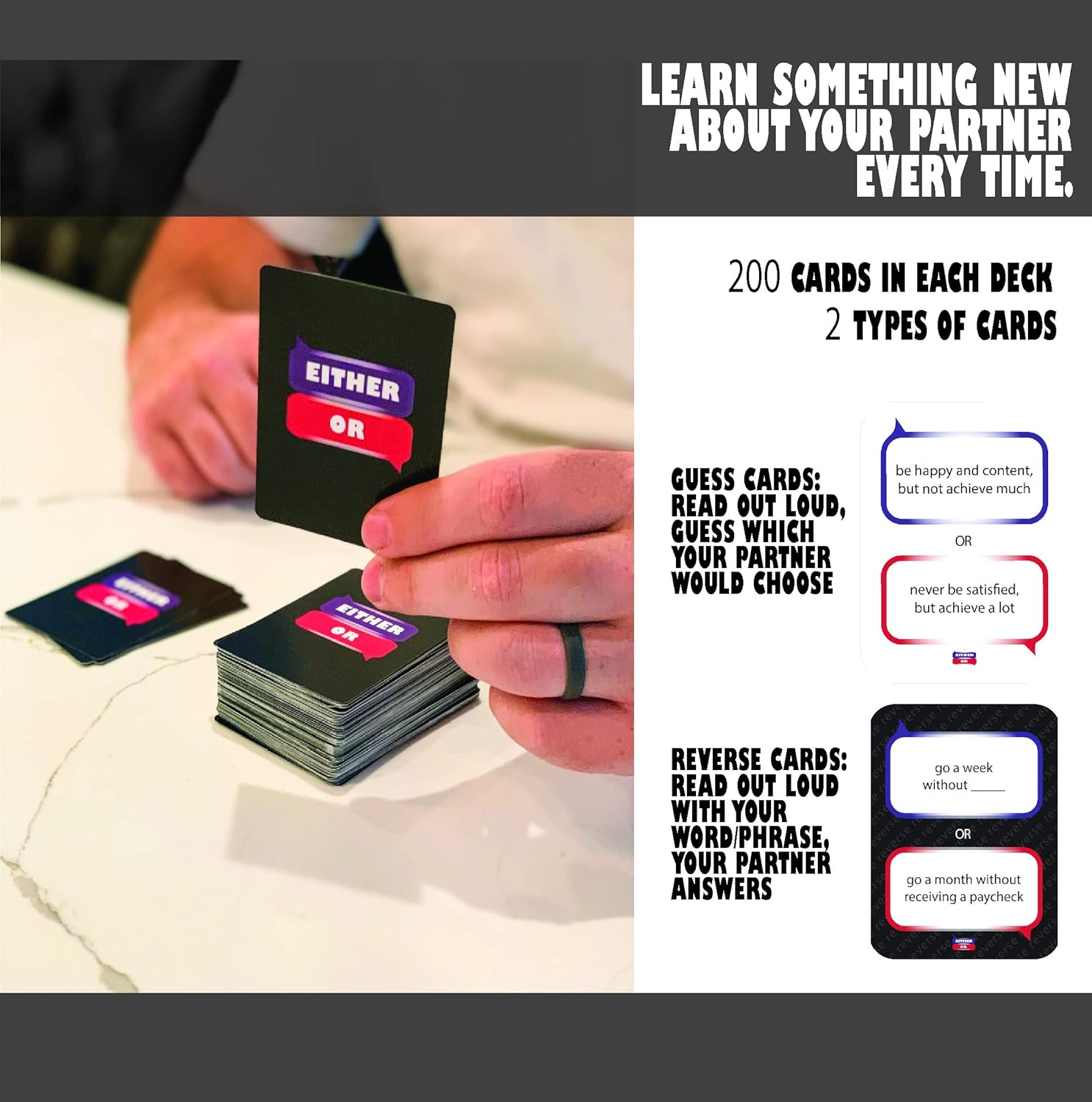 Either Or: a Card Game of Outrageous Options - Fun Card Game of Options for Couples image number 1