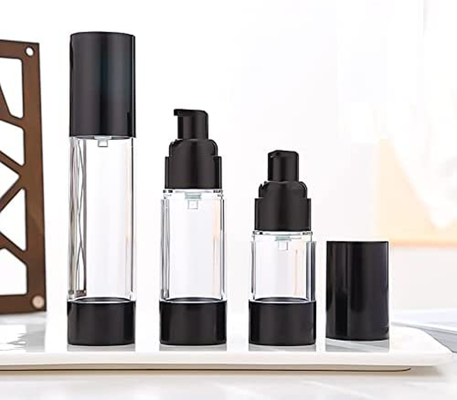 3Pcs/Lot 15Ml 30Ml 50Ml Empty Black Airless Lotion Cream Pump Plastic Container Cosmetic Bottle Dispenser Travel Containers Doubtless Bay