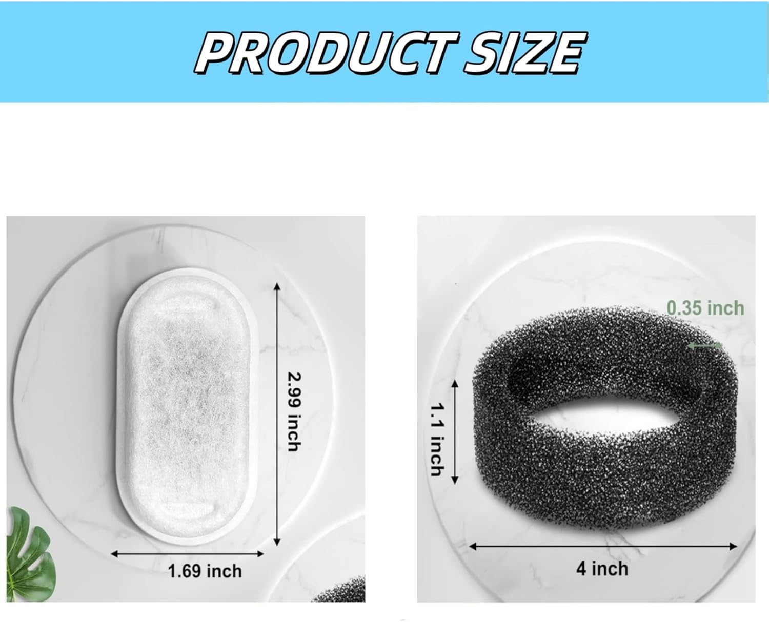 Luojinluoda Cat Water Fountain Filters - 16 Pack Premium Pet Water Fountain Filter Replacement for Stainless Steel 67Oz/2L Pet Drinking Fountain, Includes 8+8 Pack Dog Drinking Filters for Puppys