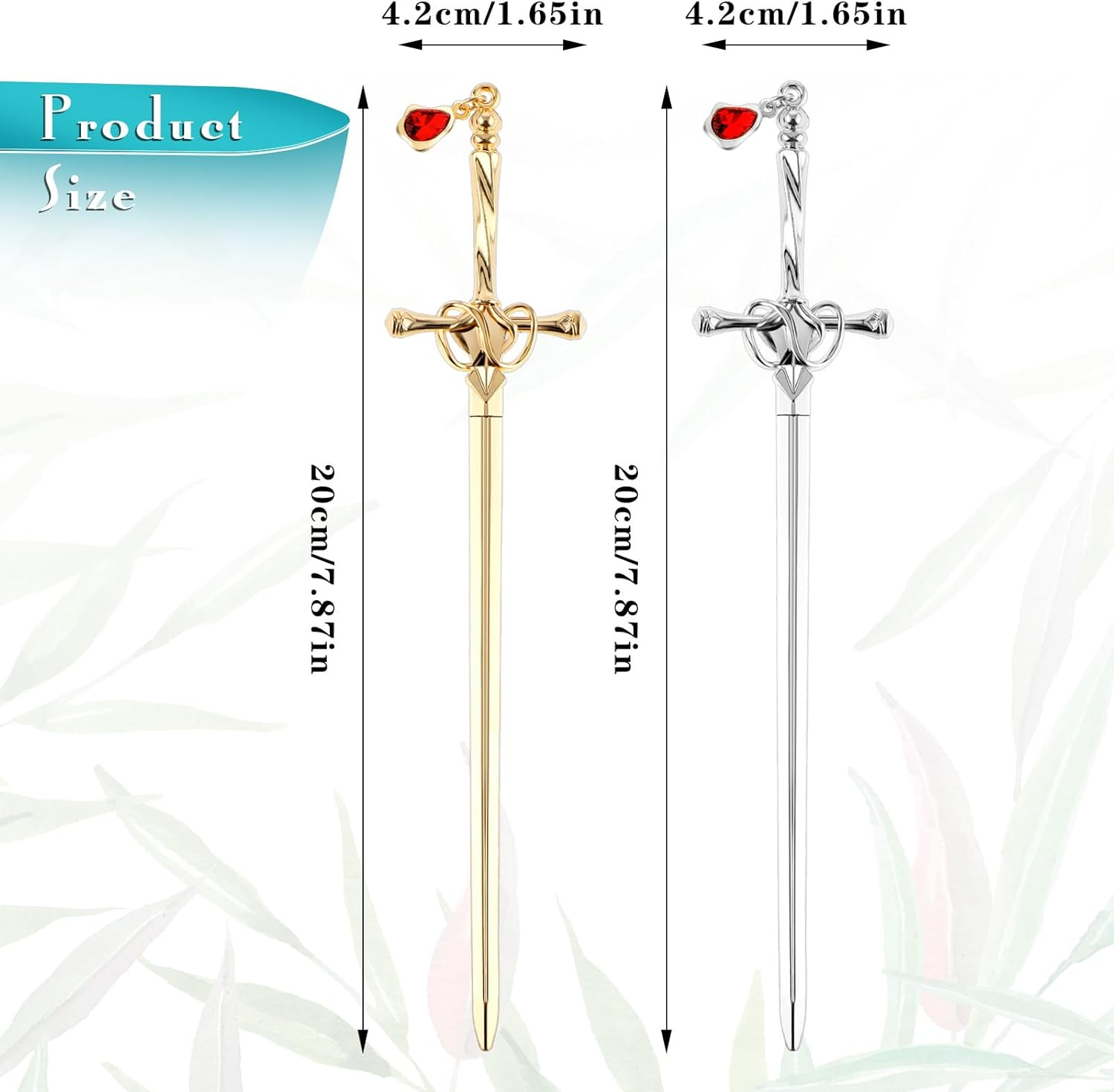 Jeffdad 2Pcs Sword Katana Bookmarks Vintage Silver Metal Pendant Bookmarks Unique Book Lovers Presents Valentine'S Day Gifts Thanks Gift for Boyfriend image number 4