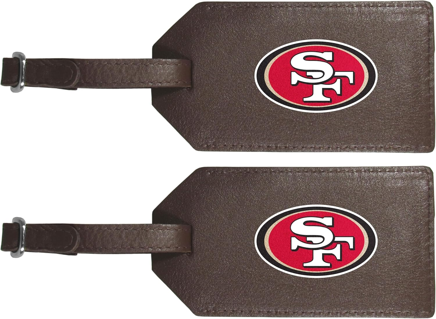 Siskiyou San Francisco 49Ers Leather Luggage Strap, 2Pk, One Size, Team Colors image number 2