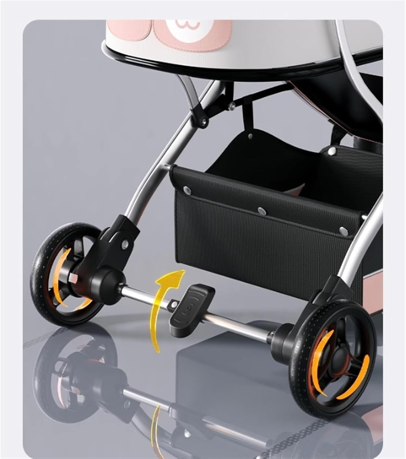 Pet Stroller Dog Stroller Cat Stroller 4 Wheel Dog Stroller 3 in 1 Foldable Pet Cat Stroller with Detachable Carrier Storage Basket for Small Medium Cats Dogs Dog Pram Dog Cat(Color:Pink) image number 4