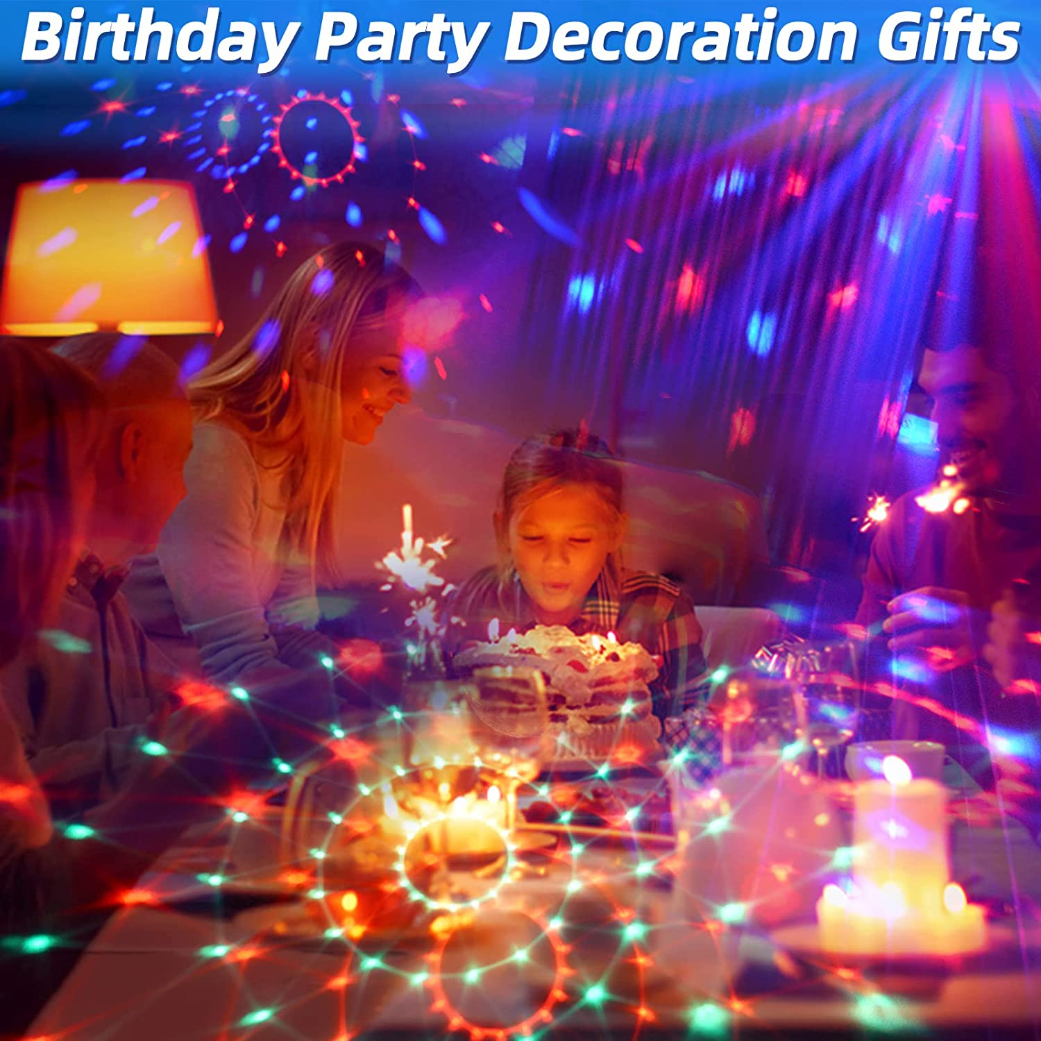 Disco Lights, Disco Ball Light Party Lights Dj, Led Mini Colors Stage Lights Sound Activated Automatic, Strobe Light Halloween Christmas Decoration Lights Happy Birthday Gift Wedding Club Show image number 6