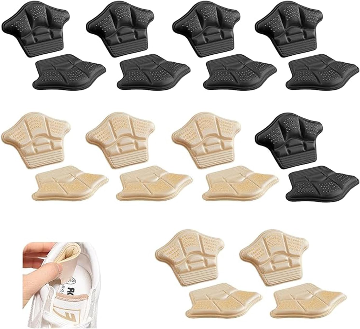 10 Pairs Leather Heel Cushion Inserts for Boots & Sport Shoes - Reusable Adhesive Heel Grips Liners for Comfort, Blister Prevention & Pain Relief Heel Stoppers (10MM) image number 2