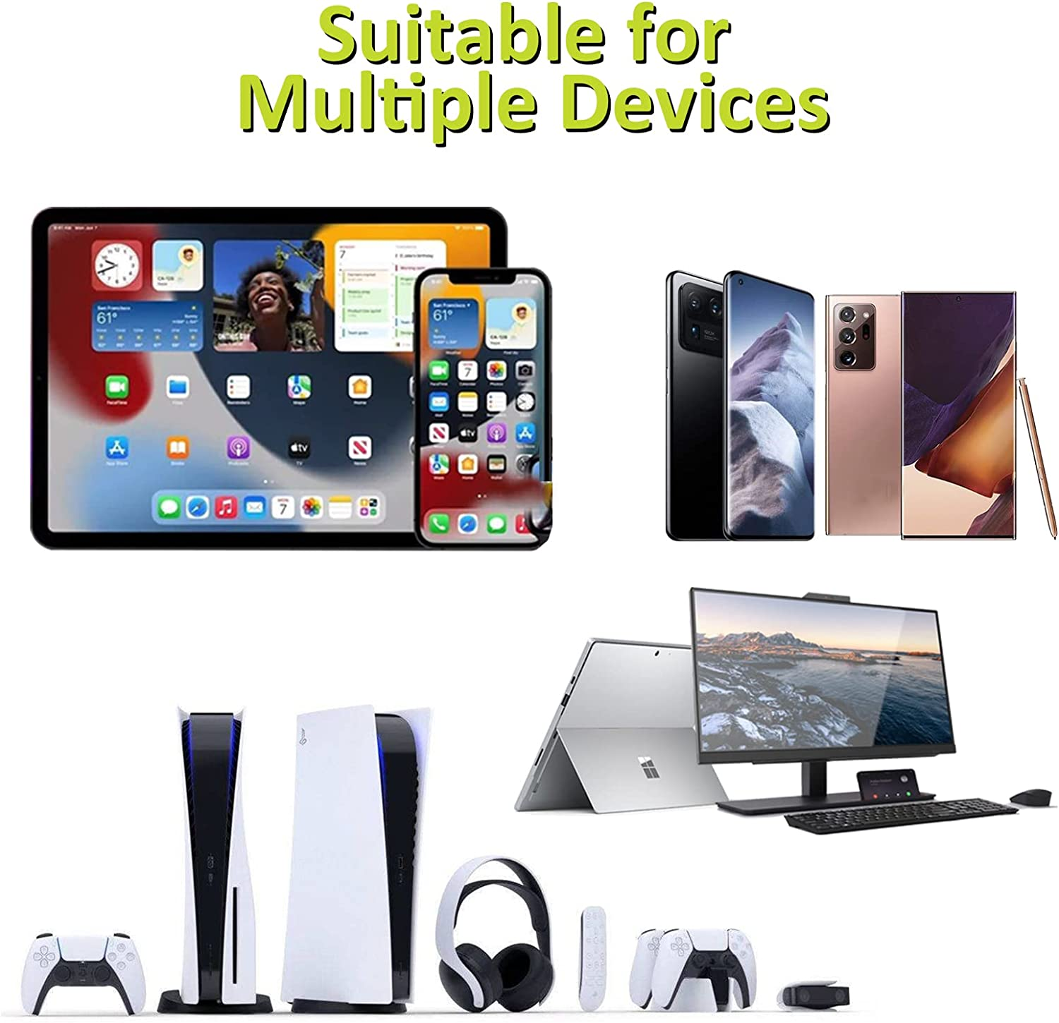 Wireless Bluetooth Lapel Microphone, Wireless Clip on Microphones, Lapel Mic (Aisizon A2D One Pair Two), for Android Phone, Iphone, Laptop, Video Recording&hellip;&hellip; image number 3