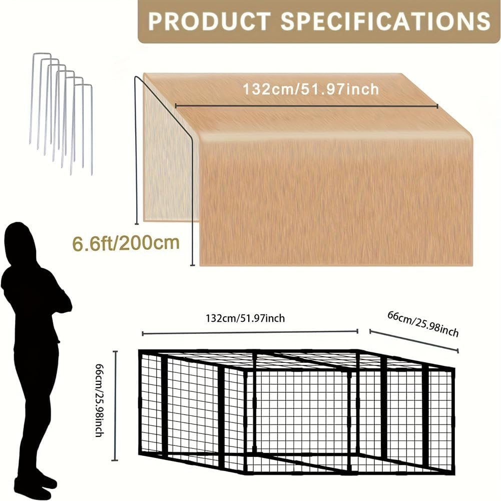 Movable Chicken Fence with Waterproof Cover, 4.13 X 2.17 X 2.17 Ft Pe Small Animal Enclosure for Chickens, Ducks, Rabbits and Small Animals, Indoor and Outdoor Use image number 6