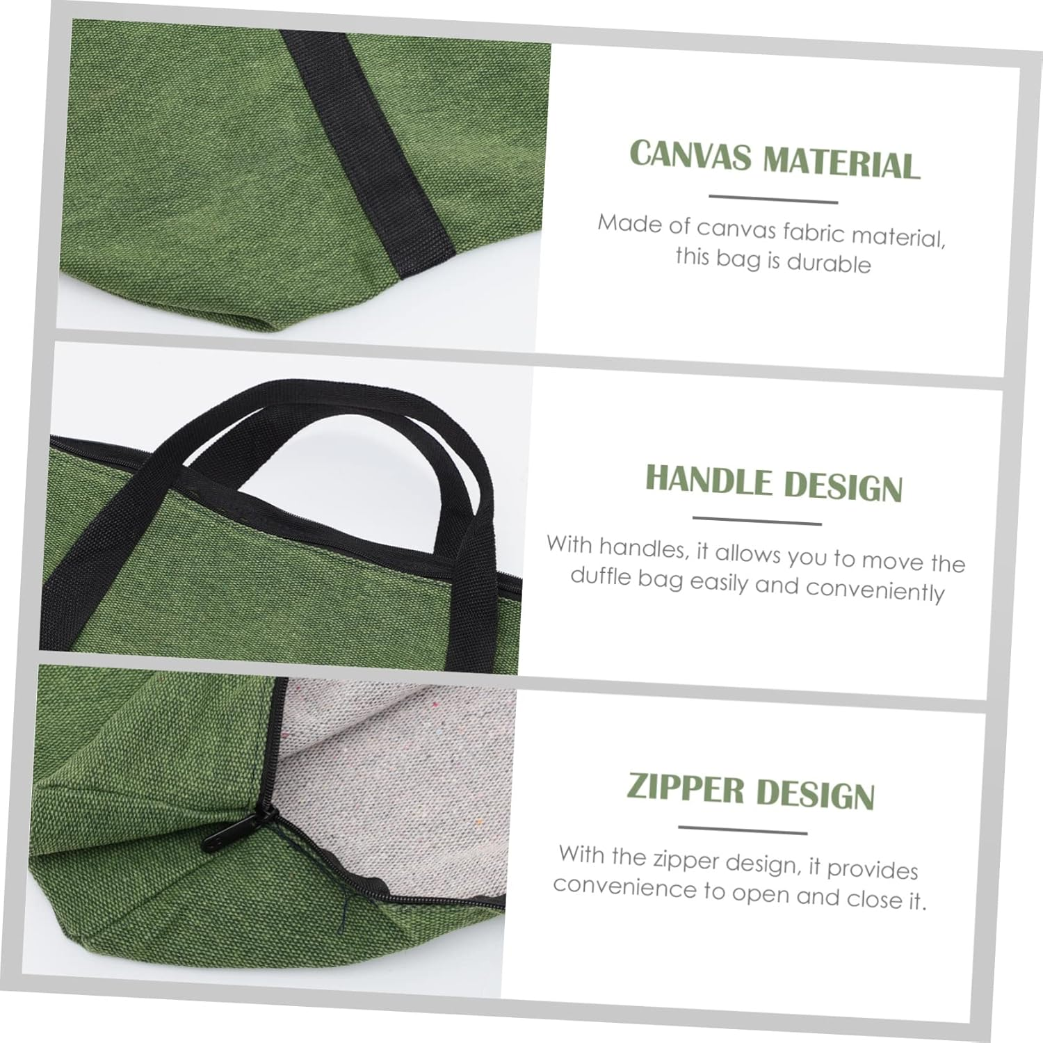 OSOLADY Large Olive Green Canvas Duffle Bag with Handle Thick Military-Grade Travel Luggage Storage Bag Large Capacity Household Quilt Carry for Moving and Travel Random Color image number 5