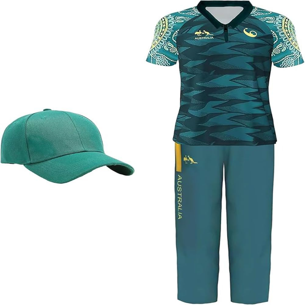 Break Dancer Costume Set, Green Raygun Australian Style Costume Cosplay Sporty Outfit with Short Sleeves Pants Hat for Holiday Carnival Party Fancy Dress up Costume image number 3