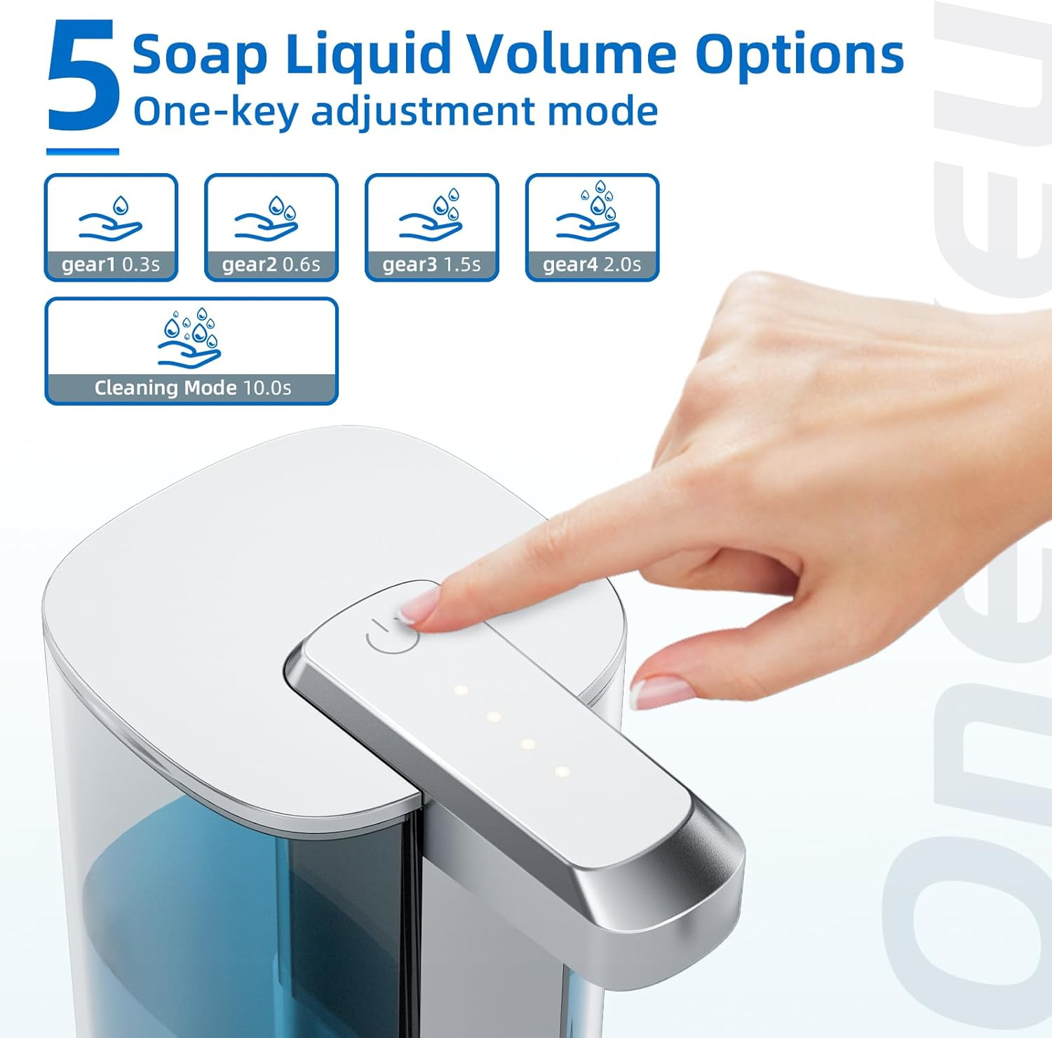 Automatic Liquid Soap Dispenser 17Oz/500Ml Touchless Dish Soap Dispenser IPX5 Waterproof 4 Adjustable Dispensing Levels,Usb Liquid Hand Soap Dispenser Electric for Kitchen Bathroom Hotel (Silver) image number 6