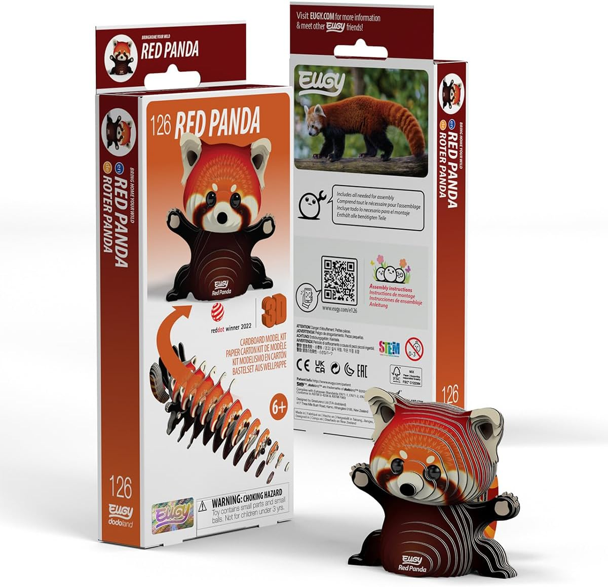 EUGY 126 Red Panda 3D Puzzle - 44 Piece Eco-Friendly Educational Toy Puzzle for Boys, Girls & Kids Ages 6+ image number 6