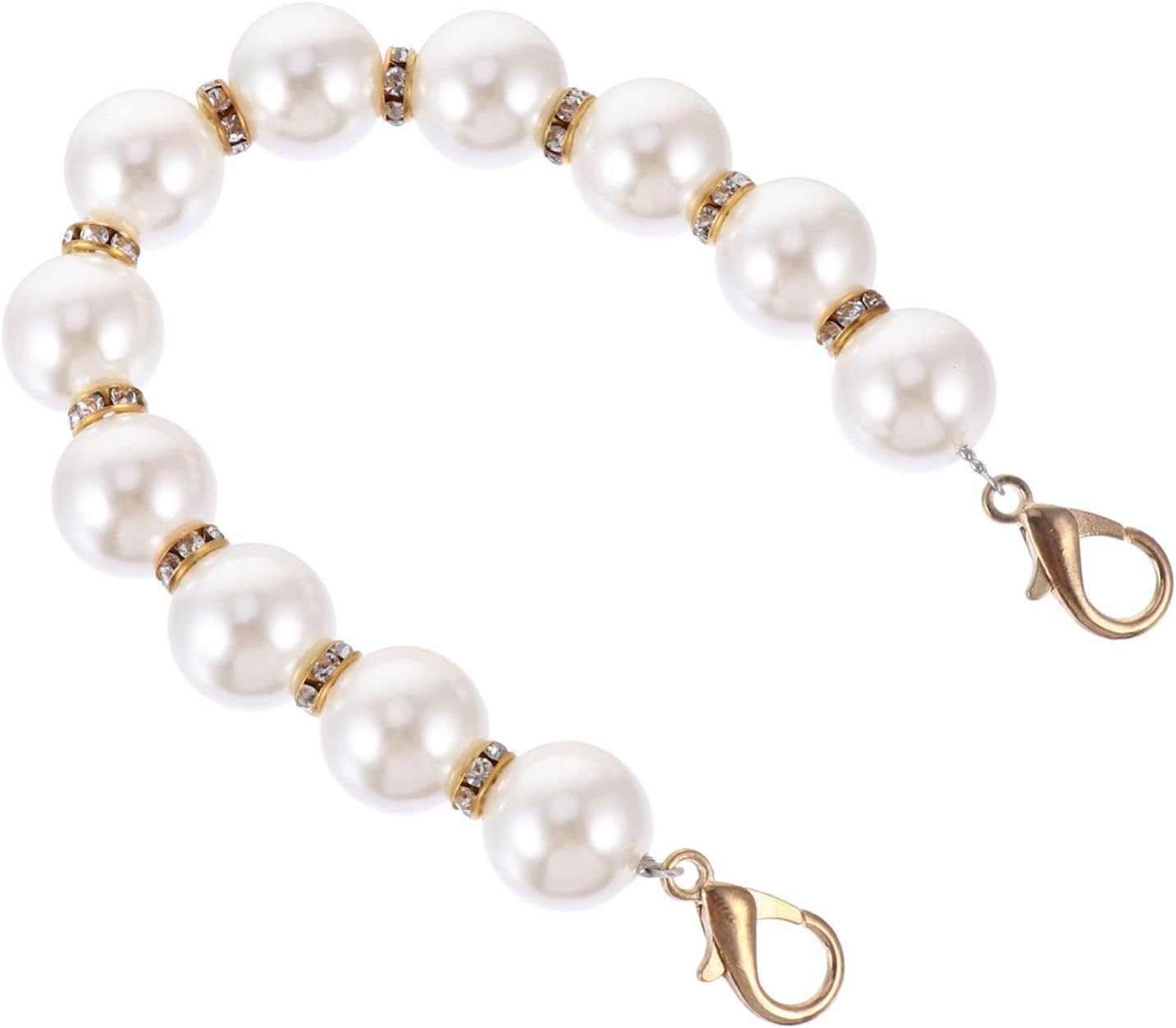 Hohopeti Metal Pearl Chain Luggage Straps Belts for Women Clutch Bags Handbag Strap Suitcase DIY Purse Chain Replacement image number 2