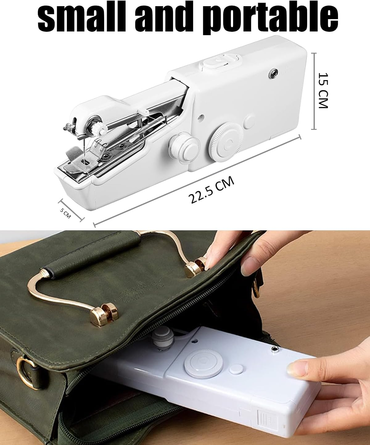 Automatic Electric Hand Sewing Machine | Handheld Sewing Machine | Mini Sewing Machine for Beginners | Fabrics, Clothes, DIY, Home,Travel, Battery Operated and Easy to Use image number 5