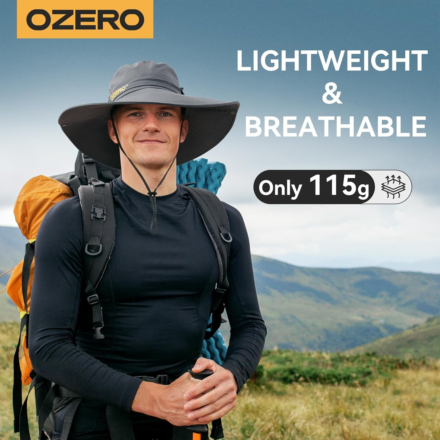 OZERO Sun Hat for Men Women | UV Protection Wide Brim Bucket Hat, Lightweight & Foldable Boonie Hat for Summer Travel, Hiking, Beach and Fishing image number 1