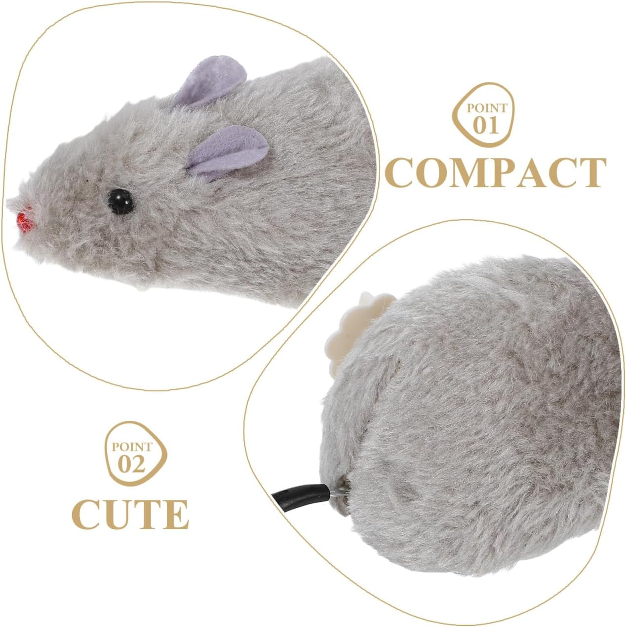 Sosoport Cute Wind-Up Mice Toys 4 Pack Interactive Toys for Cats No Battery Needed Safe for Boys and Girls Random Color image number 4