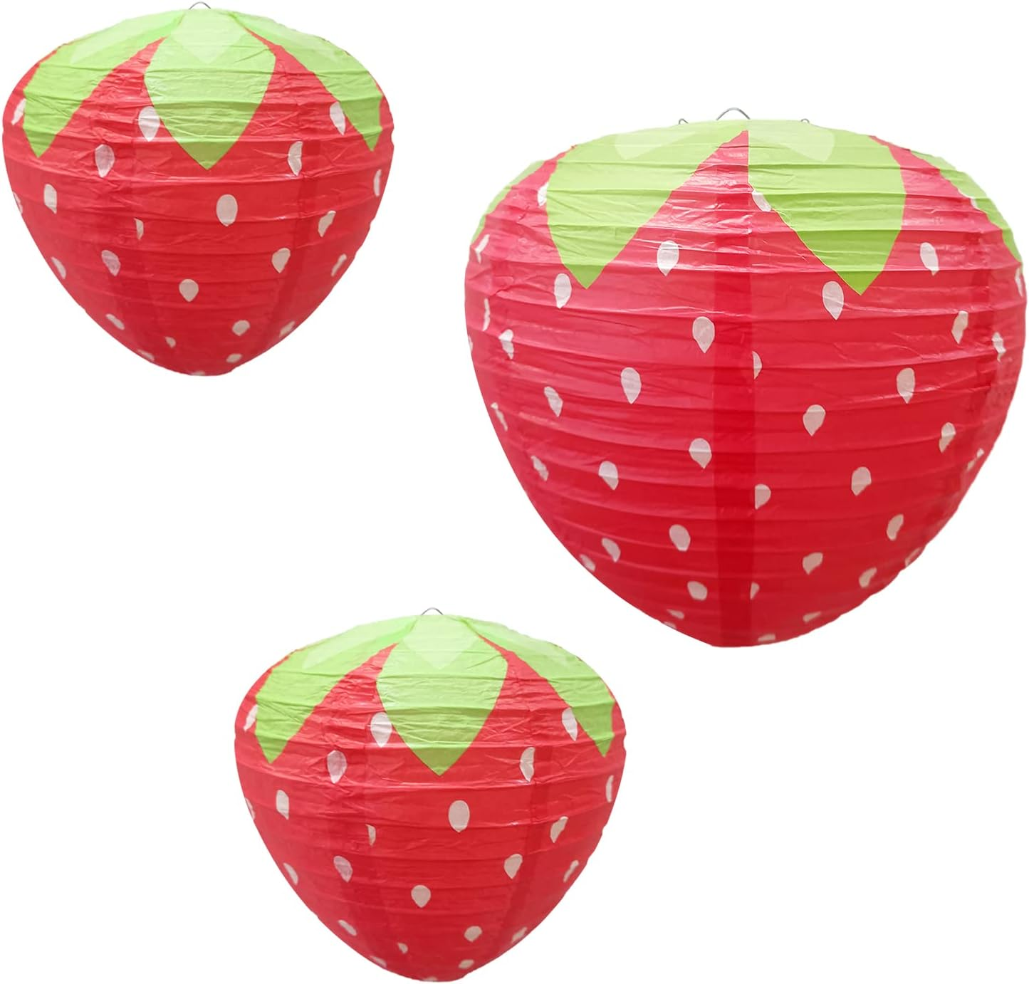 4Pcs Mushroom Shaped Paper Lanterns Hanging Mushroom Decoration Birthday Party Decor Cute Decoration for Jungle Wonderland Theme Party Garden Wedding Kids Room (Mushroom/Red) image number 2