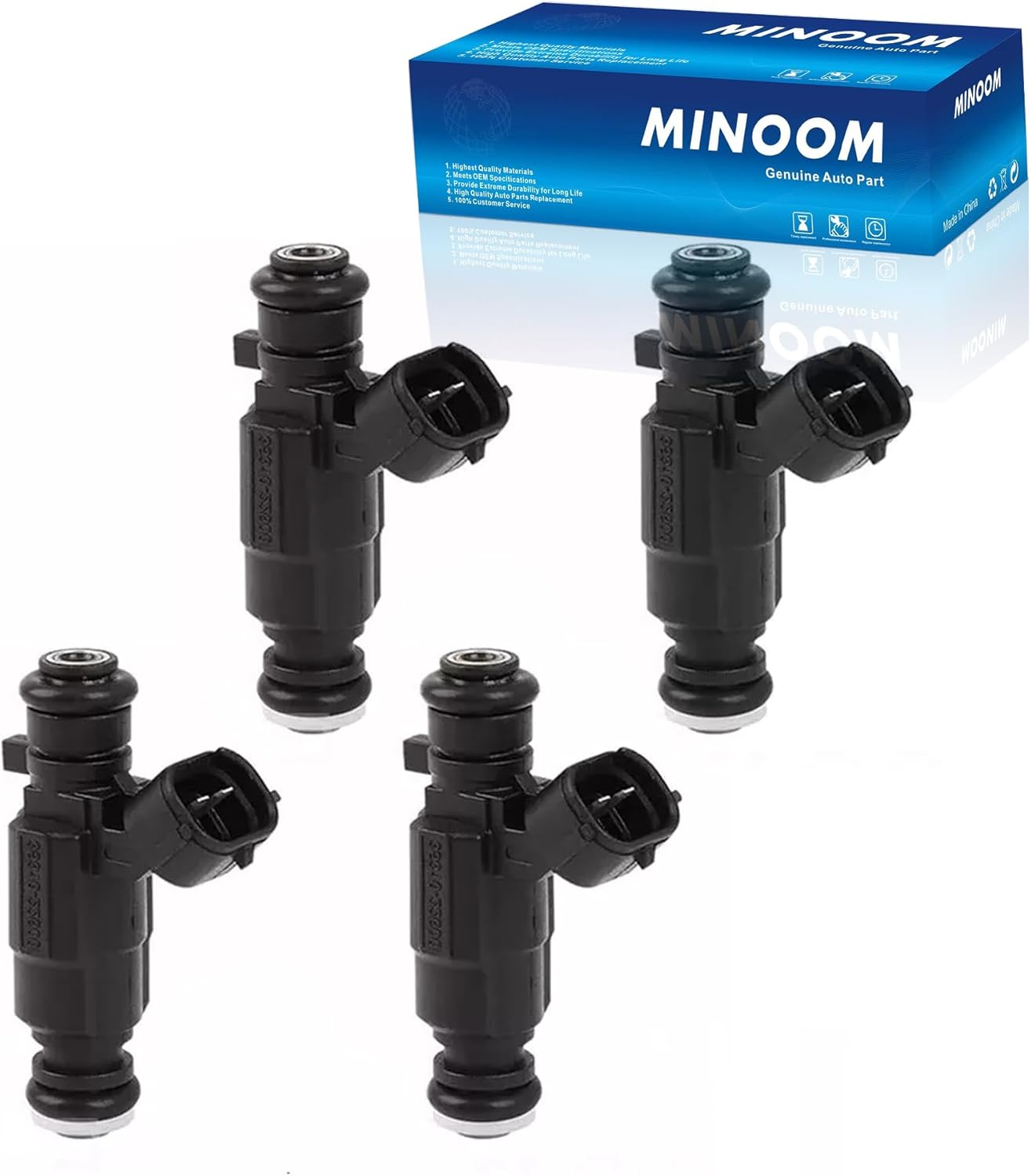 MINOOM 4PCS 35310-22600 Fuel Injectors Replacement for Hyundai Accent 2001 2002 2003 2004 2005 1.5L 1.6L Part No.#9260930006丨3531022600