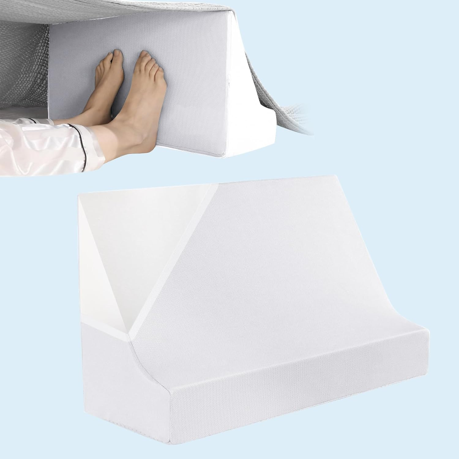 FOUXTEL Blanket Lifter for Feet &ndash; Bed Sheet Raiser, Post-Surgery Foot Elevation Pillow with Removable Washable Cover &ndash; Leg, Knee & Ankle Pain Relief for Arthritis, Neuropathy & Recovery (Grey)