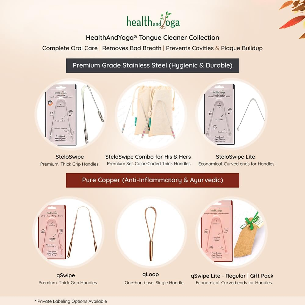 Qloop Copper Tongue Cleaner &ndash;Easy One Hand Use &ndash; Larger Surface Coverage &ndash;Ayurvedic Copper Health for Fresh Breath and Total Oral Hygiene (1) image number 1