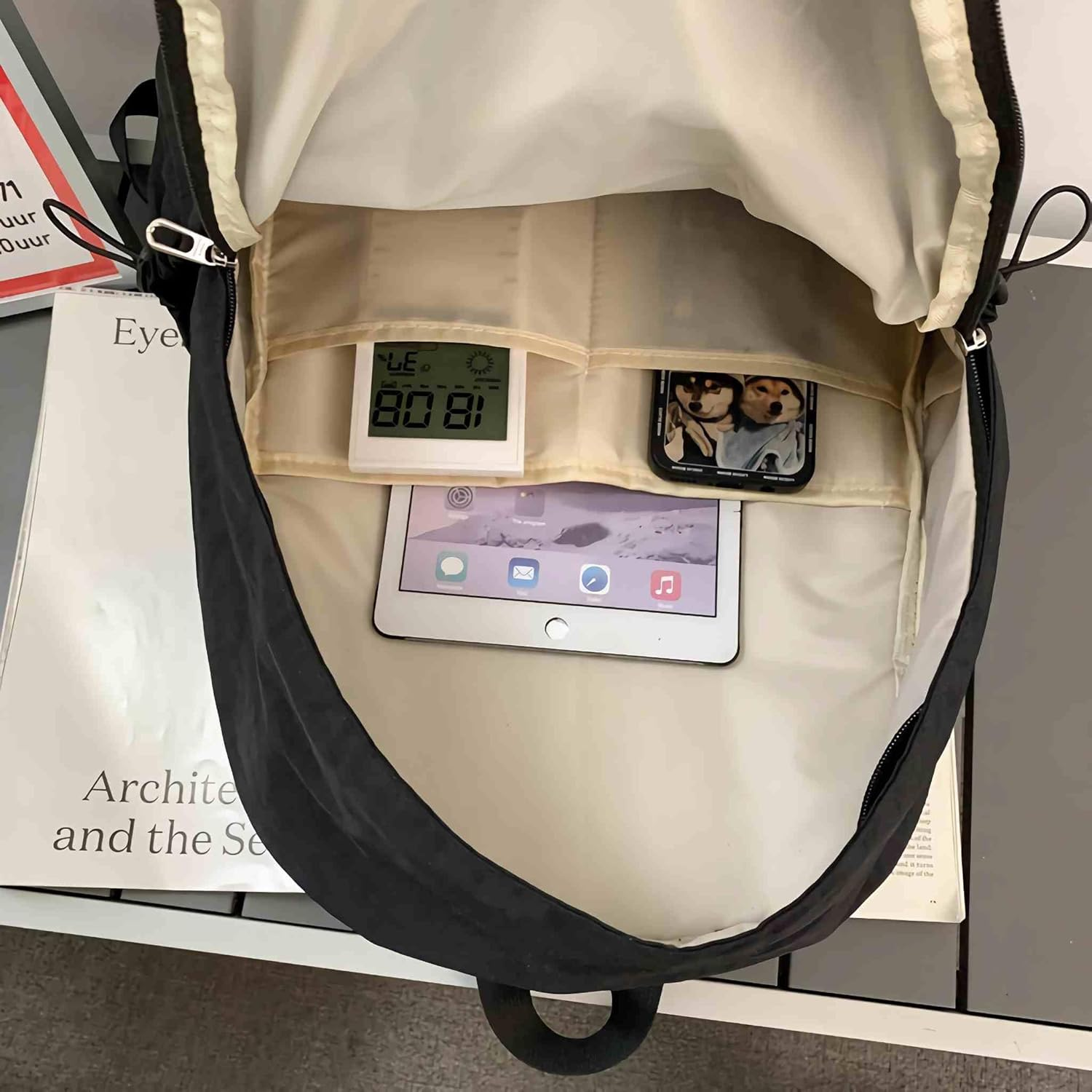 Lefe Liee Cute Y2K Star Backpack for Women, Kawaii Canvas Aesthetic Bookbag, Preppy Grunge Simple Emo Trendy Backpack Bag