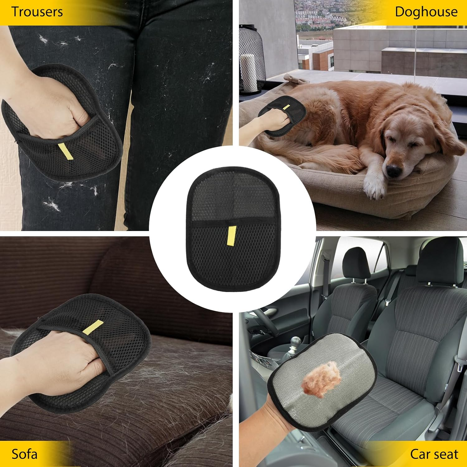 Pet Hair Remover Gloves, Electrostatic Reusable Cat & Dog Fur Removal Tool, Double-Sided Static Cleaning Upgraded Grooming Mitt for Deshedding & Washing for Couch, Furniture, Carpet & Car image number 2