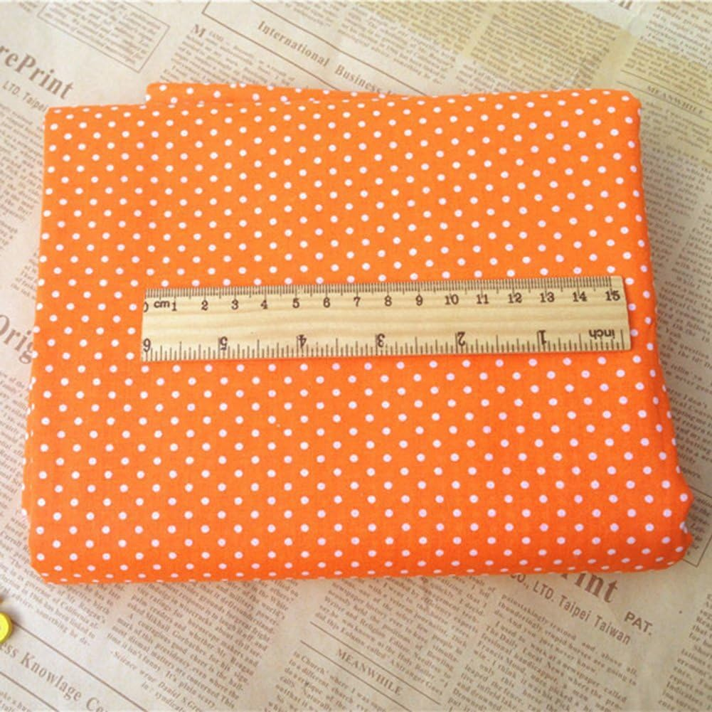 7Pcs Top Orange Cotton Craft Fabric Bundle Squares Patchwork DIY Sewing Scrapbooking Quilting Floral Dot Pattern Craft and Hobby Fabric 10" X 10" (25Cm X 25Cm) image number 5