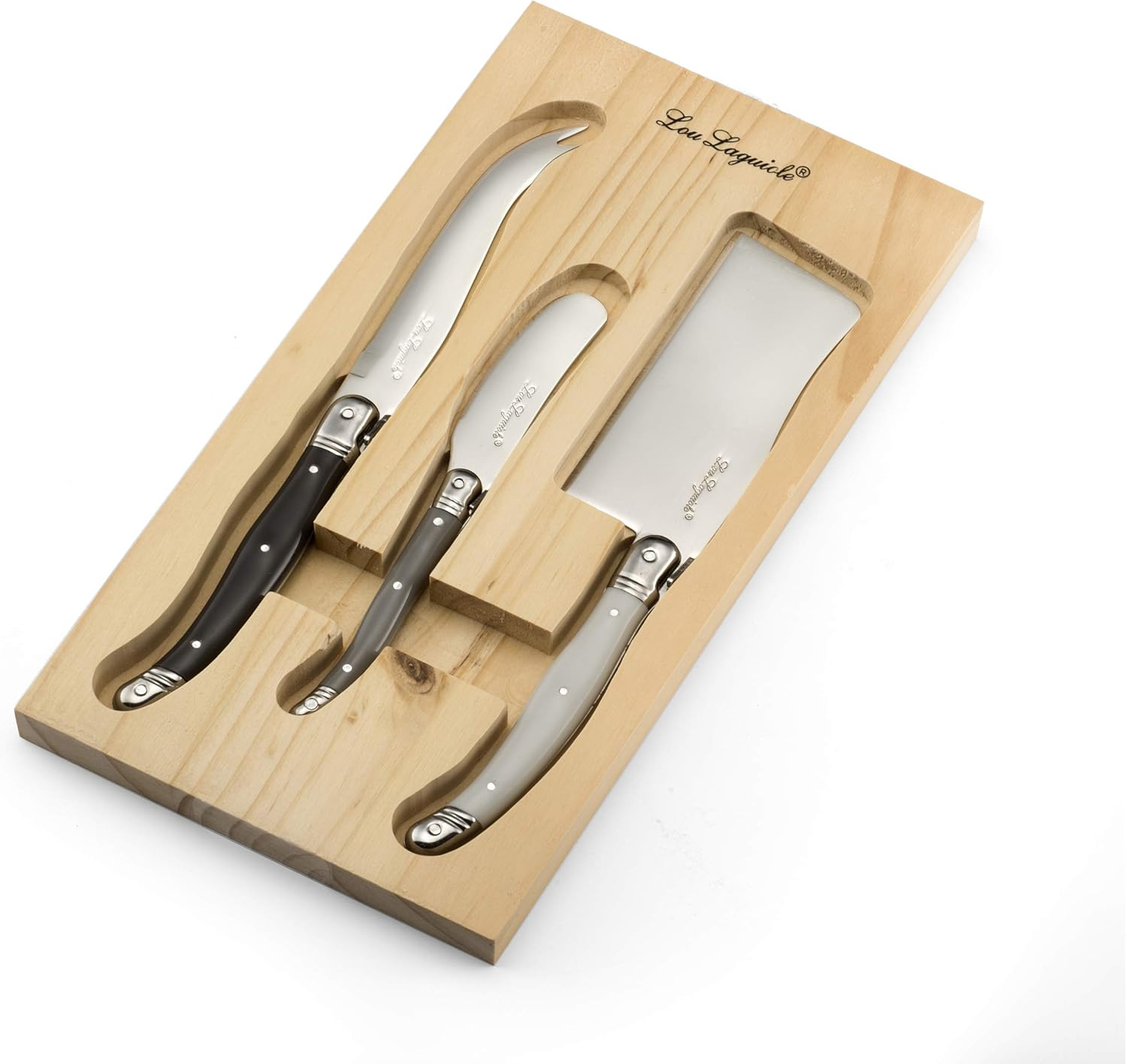 Laguiole Cheese Knife/Set of 3 / Stainless Steel/Silver Coloured Knives/Polypropylene Handles/Dishwasher Safe image number 2